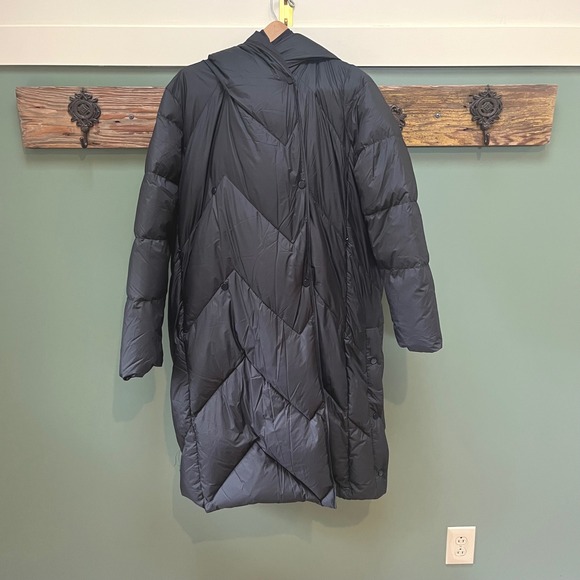 Lattelier Jackets & Blazers - Lattelier Women's XL Black Puffer Coat Hooded Long Down Fill Winter Warm